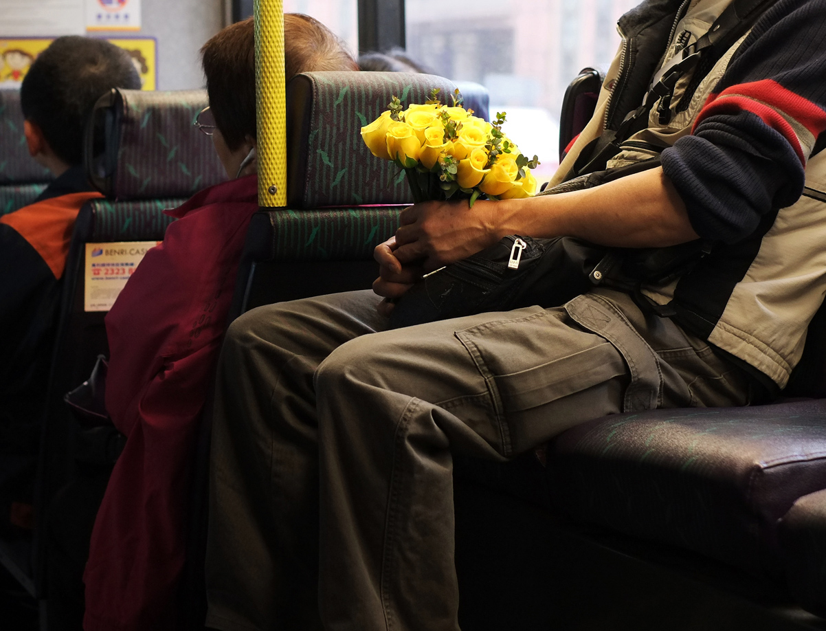 yellow flowers (on the bus)