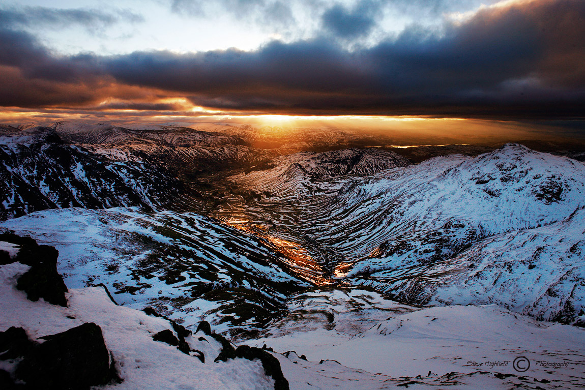 Sunrise over Langdale Valley