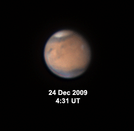 Mars: 3-frame animation, 12/24/09