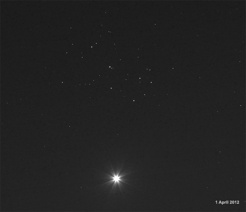 Venus and The Pleiades: April 1 & 2, 2012