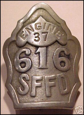 antique fire badge