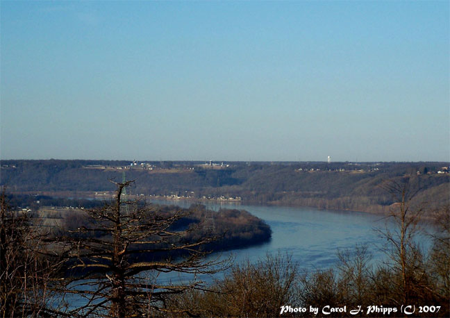Looking down River.