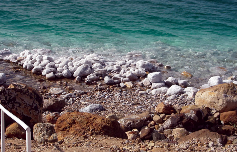 Sodium Chloride drying on the rocks