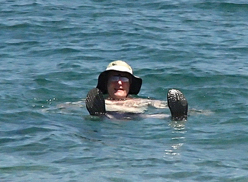 Peter floating in the Mediterranean