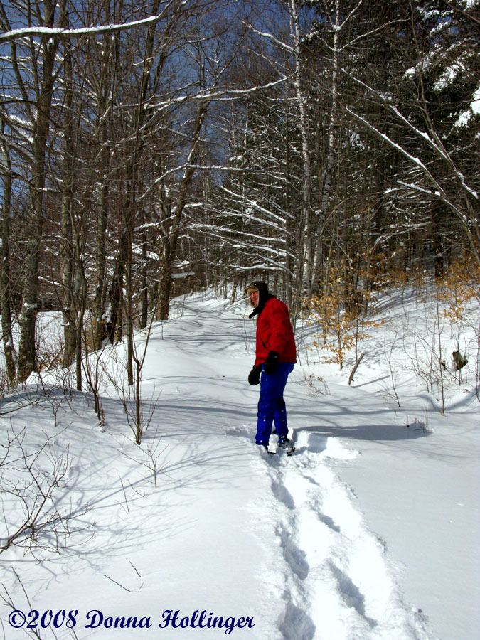 Peter Snowshoeing in Vermont