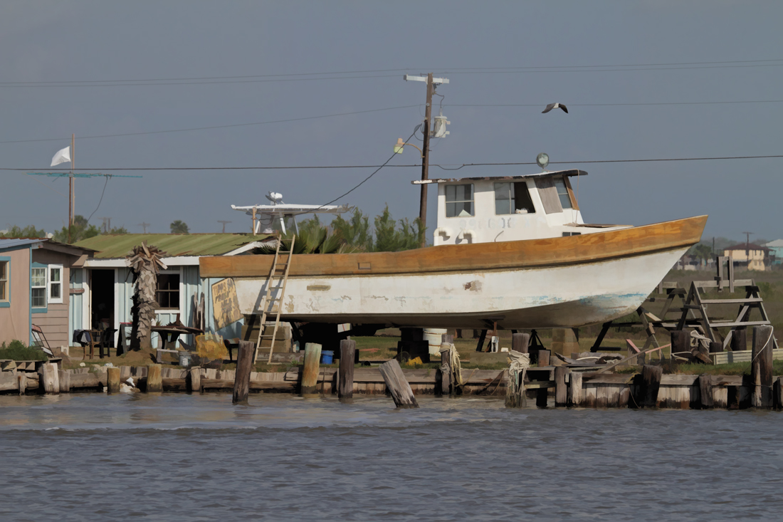 Boat in dry dock