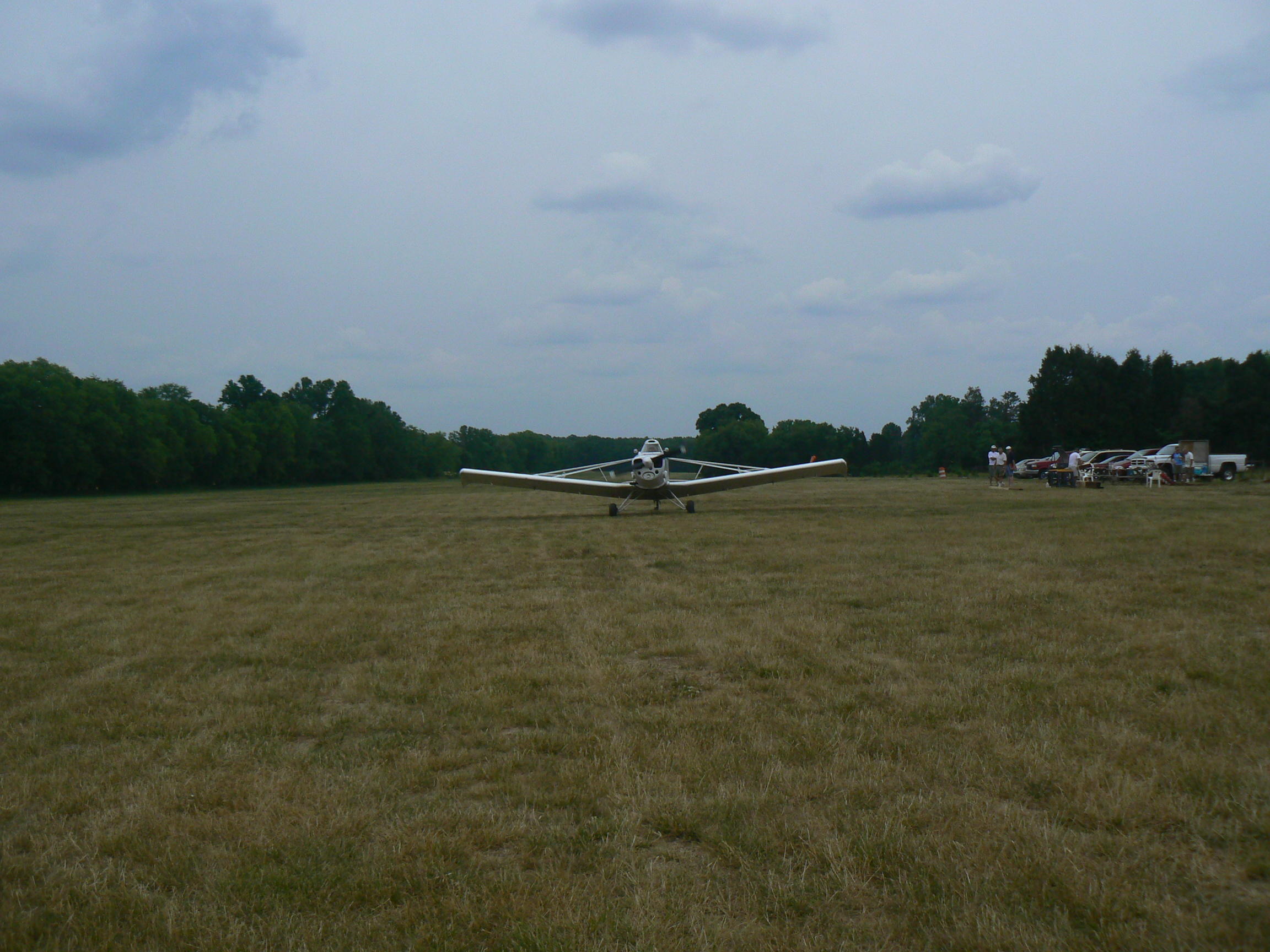 Getting hooked up to our tow plane