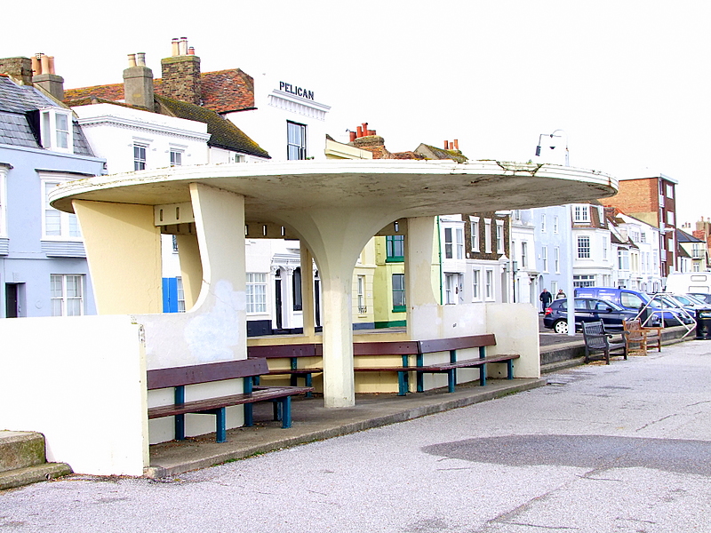 Rainshelter on Deal seafront