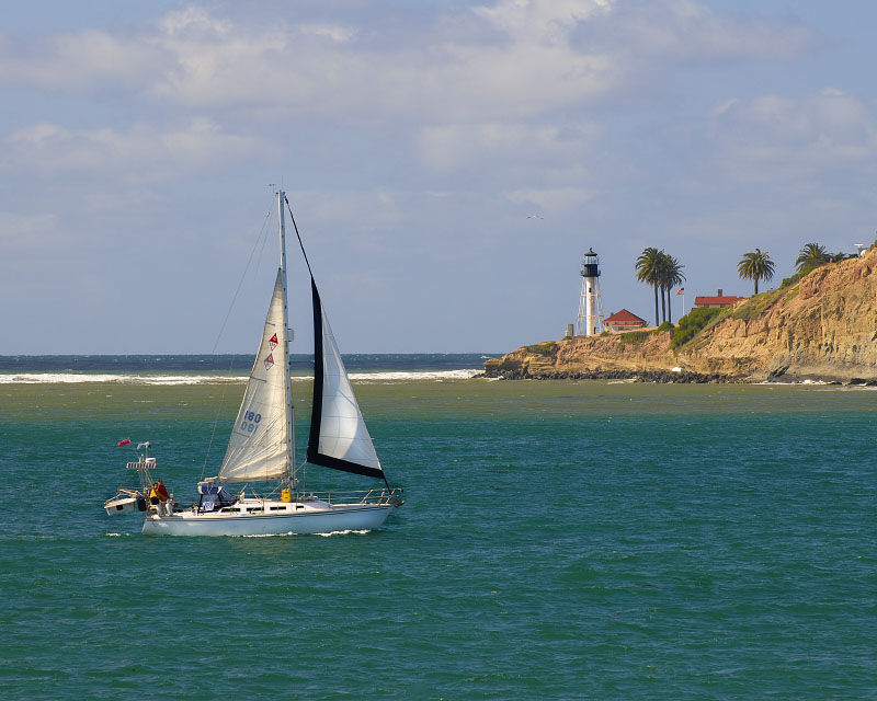 Sailing Past the New Point Loma Lighthouse