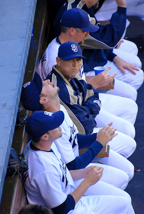 Ace Closer Trevor Hoffman with Pitchers in the Bullpen