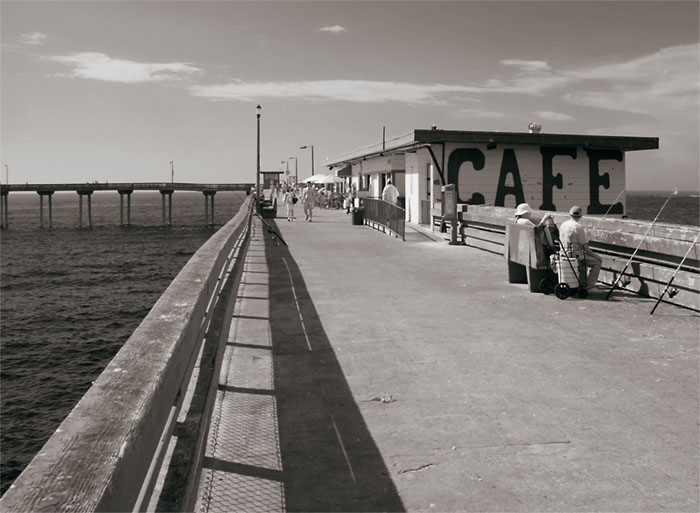 OB Pier Cafe with Fishermen
