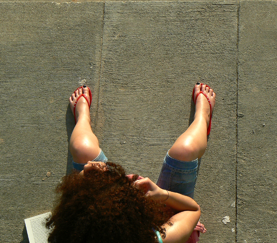 tomando el sol