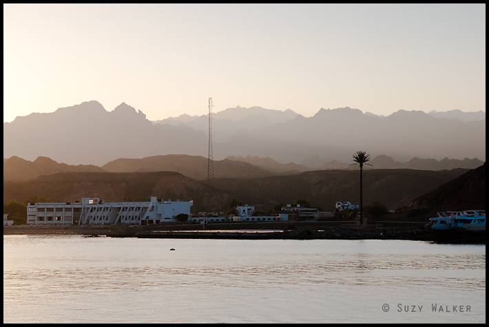 Port at sunset