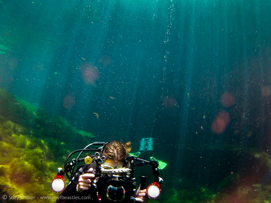 Eleo taking a pic, Eden Cenote