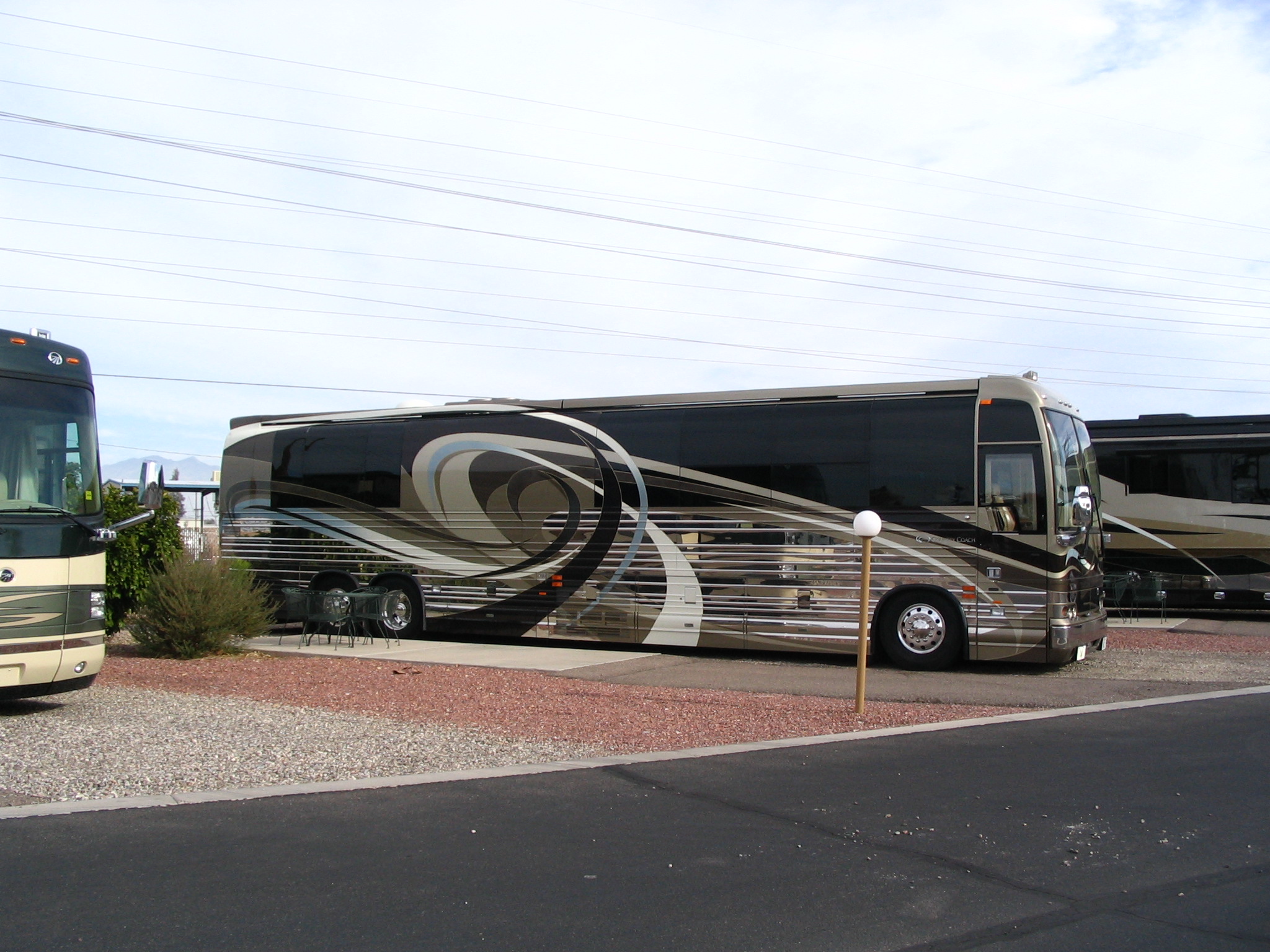 Newly bought prevost Marathon @ Beautry RV Tucson Az.
