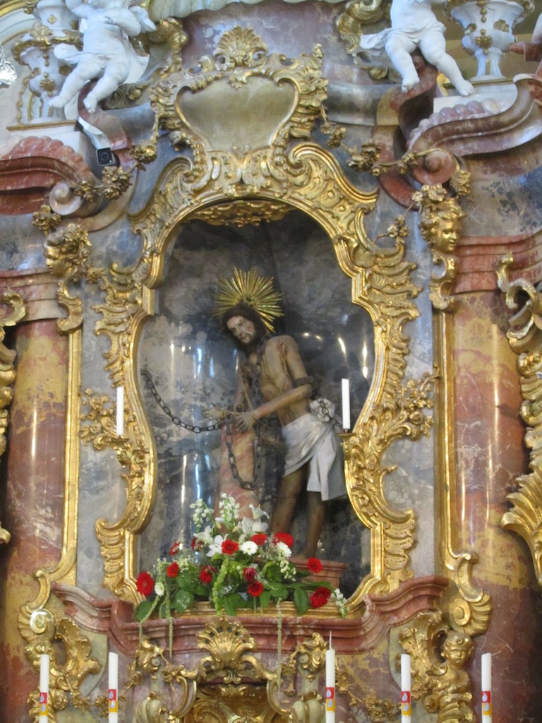 the weeping statue of Christ, renowned for its miracles