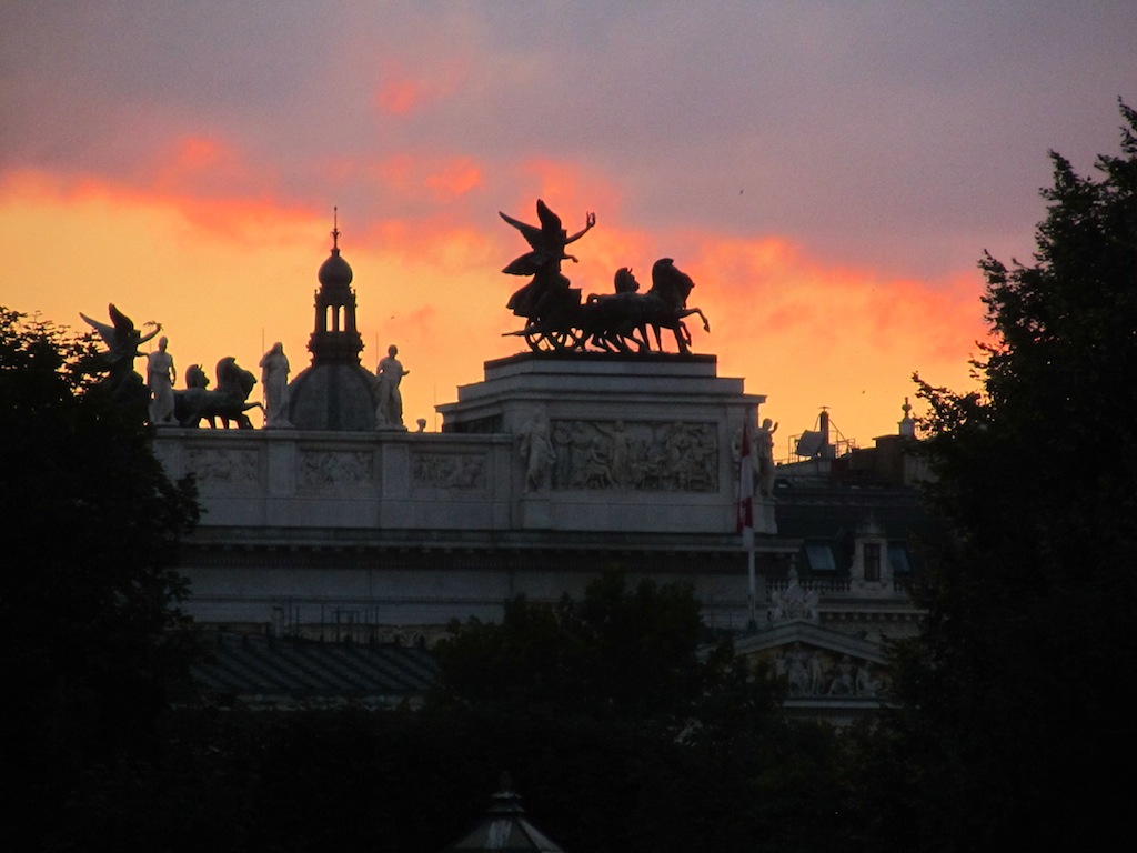 looking across the Volksgarten on our way home