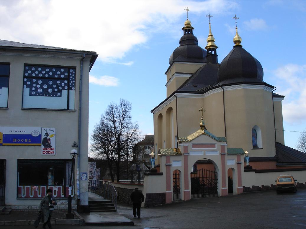 Ukrainian church; road to ghetto and Liebling/Horn lumber yard