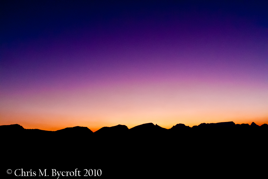 Sunset over the Great Western Divide