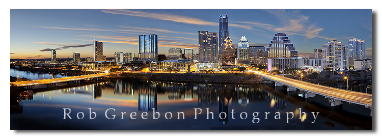 Austin Skyline evening from the Hyatt