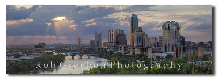 Austin Skyline Panorama after the storm