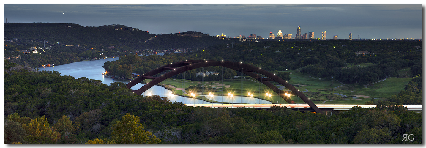 Pennybacker Bridge at Night - Austin, Texas - Panorama