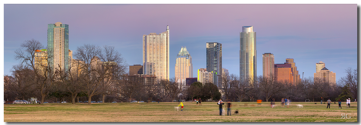 Austin Skyline - Evening from Zilker Park