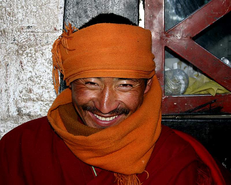 Friendly monk Jokhank Monaster