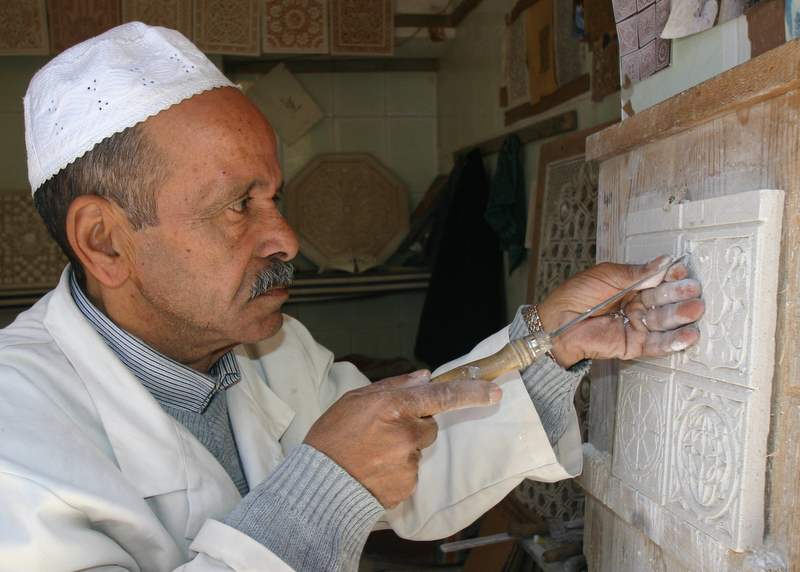 Stone Carver in the Marrakech Medina