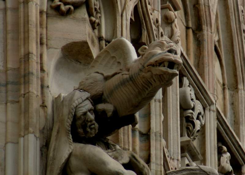 Details of the East side of Milan's Duamo
