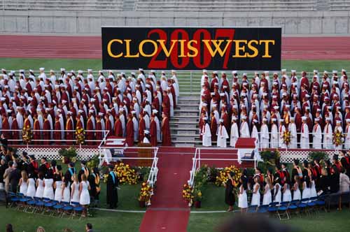 a  California high school graduation ceremony