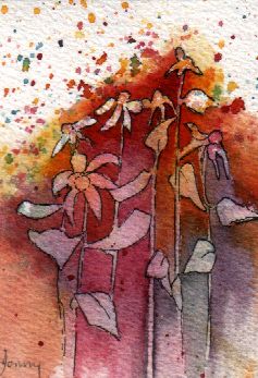 Daisy study, negative painting 2-09