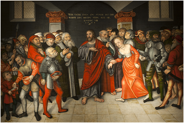 Christus en de overspelige vrouw  - 1505