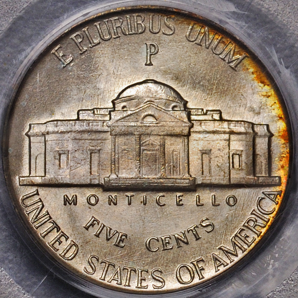 Jefferson Nickel 1945 Reverse Philadelphia Mint