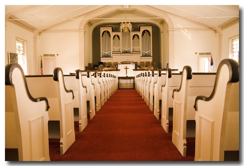 The Chapel is on the second level of the church...very pretty and typically understated New England.