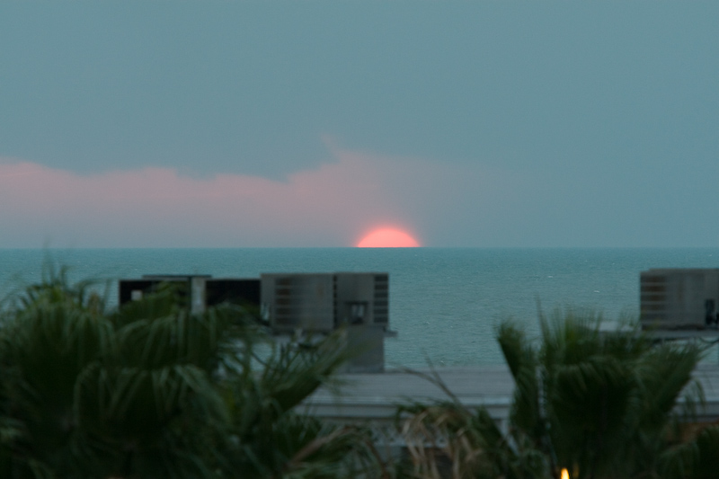 sunset with the telephoto from our balcony