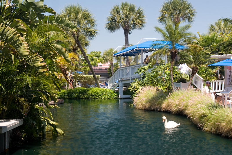 a small canal in the resort
