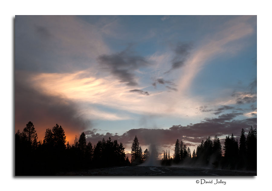 Sunset, West Thumb Geyser Basin