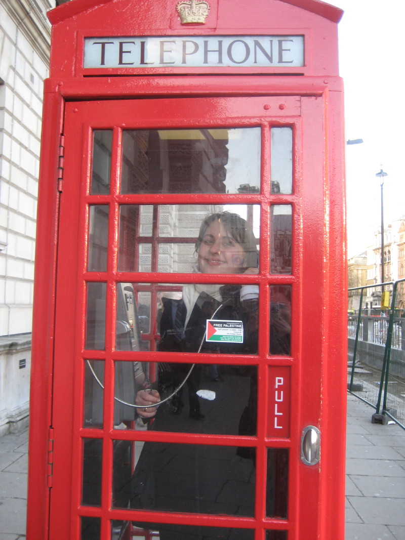 Ceres in a red phone booth