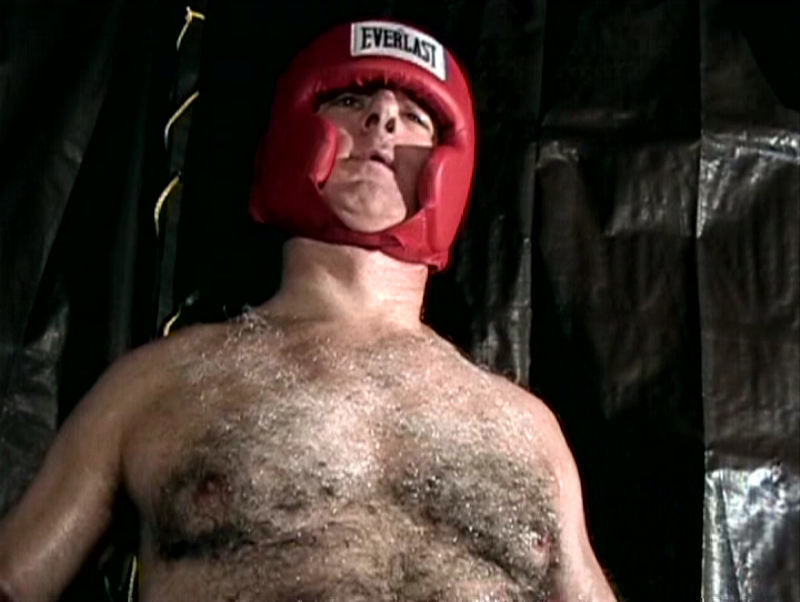 older boxer man boxing hairy grey chest