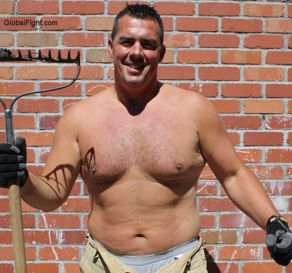 hairydad working raking yard.JPG