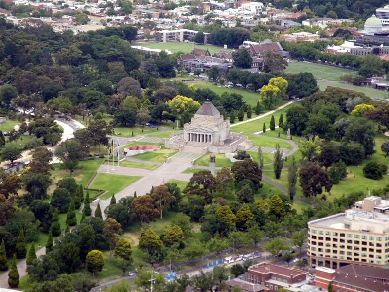 Shrine of Remembrance from the 88th floor, Eureka Skydeck