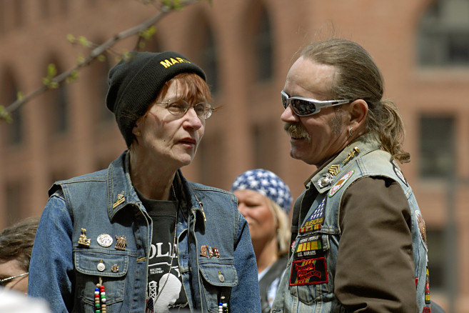 Just a couple of people at a bike rally!