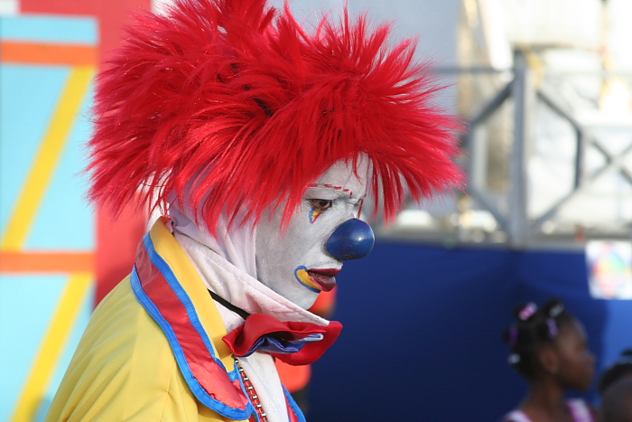 Clown at Bridgetown Market