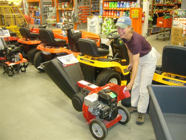 Connie with Wood Chipper