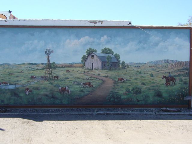 Mural on side of cafe