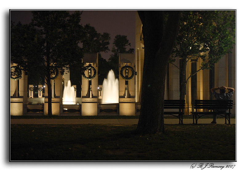 Relaxing at the WWII Memorial