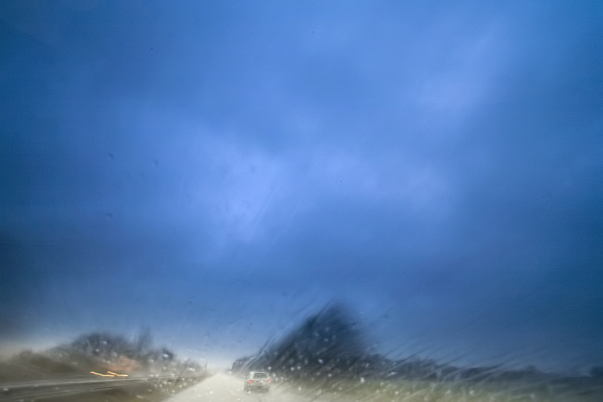 rainy and blue