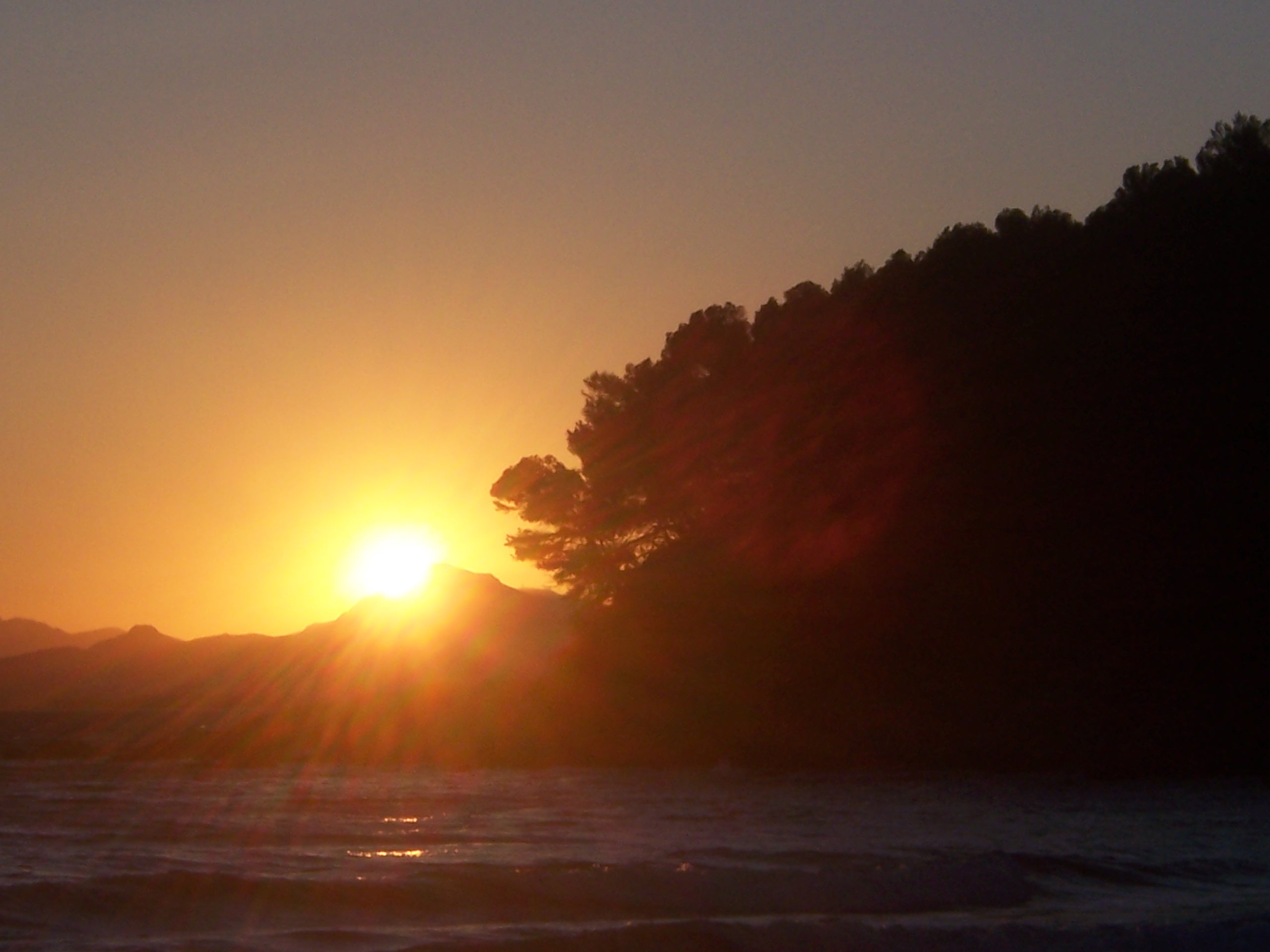 Sunset and the beaches of Toulon on the Mediterranean Sea