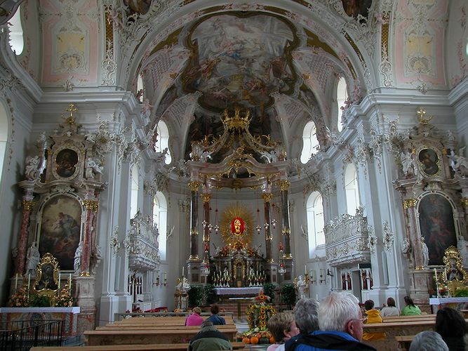 Rococo interior of Wilten Basilica, on the outskirts of Innsbruck